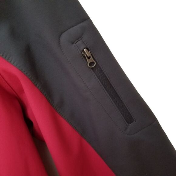 Port Authority Red Gray Hooded Core Soft Shell Jacket Size XXL NWOT 6 0319 - Picture 9 of 15